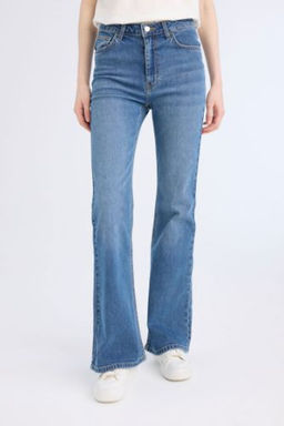 Mia Yuksek Bel Genis Paca Jean Pantolon