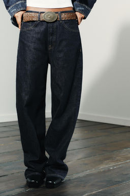 TRF STRAIGHT HIGH-WAIST JEANS WITH BELT LOOPS - Zara фото 2