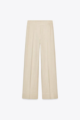 WIDE-LEG LINEN-BLEND TROUSERS - Zara фото 12