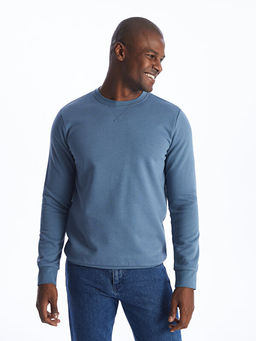 Bisiklet Yaka Uzun Kollu Erkek Sweatshirt