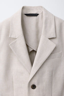 BLAZER TRAJE CON ALGOD?N Y LINO / Crudo - Zara фото 4