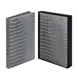 Ежедневник недатированный ESCALADA, А5+, 160 л., арт. 70571/ 10 АЛЛИГАТОР СЕРЫЙ (кожзам: 175x245 мм,