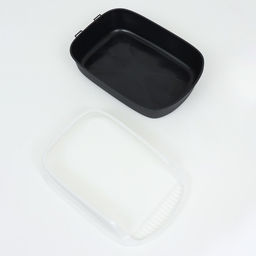 Туалет с бортом, 50×35×18 см, пластик, чёрный