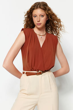 Tarc?n Vatkal? Kruvaze Yaka Esnek C?tc?tl? Orme Body TWOSS23BD00007