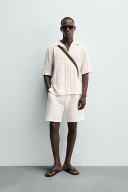 CAMISA JACQUARD GEOM?TRICO / Crudo