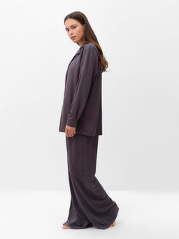 Костюм женский: рубашка, брюки, топ, KAFTAN Base, размер 50, графитовый