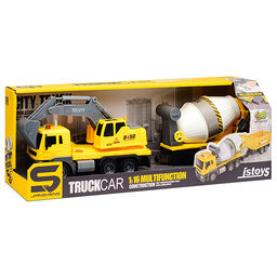 Машина "Экскаватор с бетономешалкой" в коробке