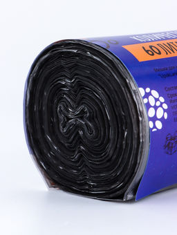 Мешки для мусора в рулоне 60 л, черные, ПНД, 9 мкм, 100 шт