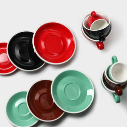 Кофейная пара фарфоровая Magistro Coffee time, 2 предмета: чашка 200 мл, блюдце d=14,5 см, цвет красный  фото 11