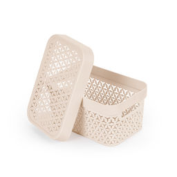 Корзина "Элемент" 5л (с крышкой)(бежевый) М9118