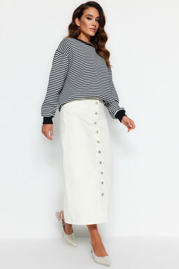 TRENDYOLMILLA Ekru Dugme Kapamal? Denim Kot Etek TCTSS23EE00024  фото 11