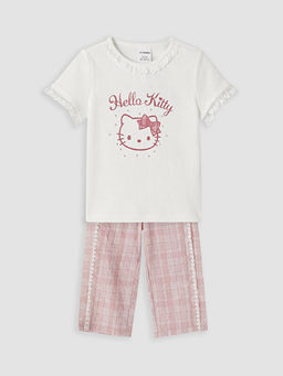 Hello Kitty Bask?l? K?z ?ocuk Pijama Tak?m?