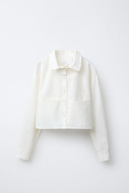 CROPPED SHIRT WITH DETACHABLE SCARF - Zara фото 10