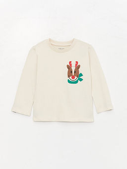 Bisiklet Yaka Uzun Kollu Bask?l? Erkek Bebek Ti??rt 2li - Waikiki фото 2