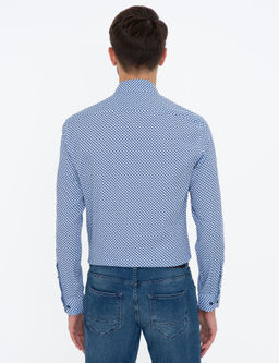 Lacivert Slim Fit Uzun Kollu G_mlek
