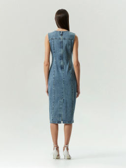 ЕМКА / Джинсовое платье-футляр миди - Emka фото 5