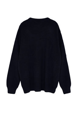 TRENDYOL MAN Lacivert Buyuk Beden Oversize Fit Genis Kal?p Bisiklet Yaka Basic Triko Kazak TMNAW24AN00001 - Trendyolmilla фото 7