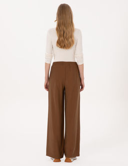 Kahverengi Loose Fit Kanvas Pantolon
