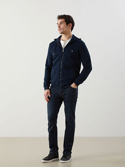 Kap??onlu Uzun Kollu Erkek Fermuarl? Sweatshirt