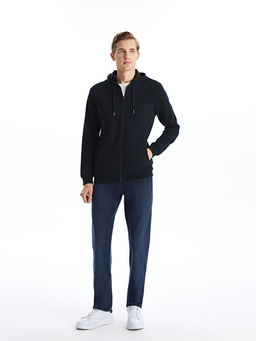 Kap??onlu Uzun Kollu Erkek Fermuarl? Sweatshirt