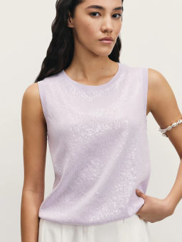 Вязаный топ из вискозы с пайетками / Zarina