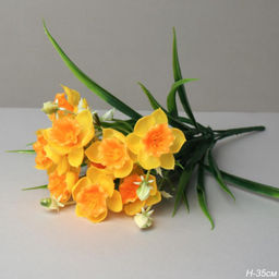 Цветок искусственный Нарцисс букет 35 см 10 голов / FJ-10/2 /уп 2/600/