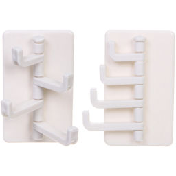 Цена за 10 шт. Крючок настенный многофункциональный на липкой основе "ИДЕЯДОМА", цвет белый, нагрузка 3кг/9*5,5см (пакет с подвесом)