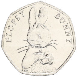 50 пенсов 2018 года Великобритания 150 лет со дня рождения Беатрис Поттер  Флопси Банни