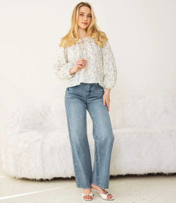 Блуза #КТ197 (1)-2, голубой, кремовый - Dommod фото 4