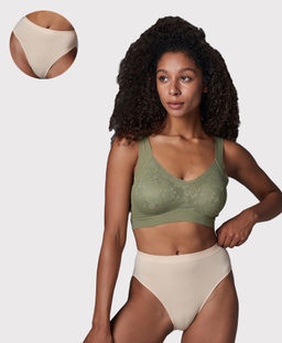 Трусы женские бесшовные с высокой посадкой Vanessa GB-001 нейлон, эластан бежевый размеры S, M, L