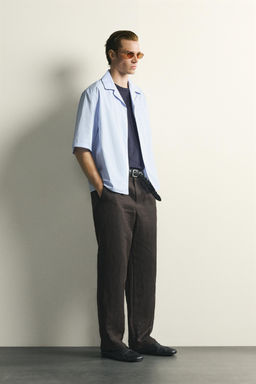CAMISA RELAXED FIT VIVO CONTRASTE / Azul cielo - Zara фото 4