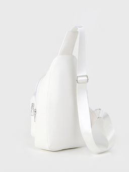 Рюкзак-слинг через плечо с карманом, размер 18×5.5×29 см, белый