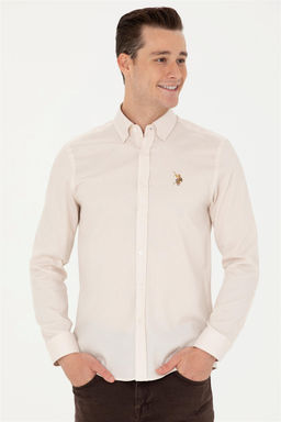 U. S. Polo Assn Мужская белая рубашка с длинным рукавом - U.s. polo assn фото 8