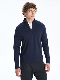 Fermuarl? Dik Yaka Uzun Kollu Erkek Sweatshirt