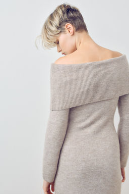 Vestido off-the-shoulder en punto fino - H&m фото 3
