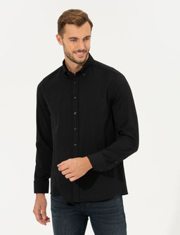 Siyah Slim Fit Uzun Kollu G_mlek