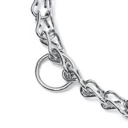 Ошейник - удавка с табличкой под гравировку, плетённый, 40 см, толщина проволоки 2 мм - Пижон фото 2