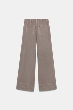 JEANS Z1975 WIDE LEG TIRO MEDIO PINZAS / Marr?n vigor? - Zara фото 10