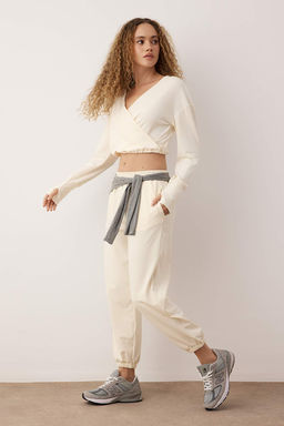 Ekru Duz 2 Iplik Sportswear Esofman Alt? THMAW26EA00007 - Trendyolmilla фото 2