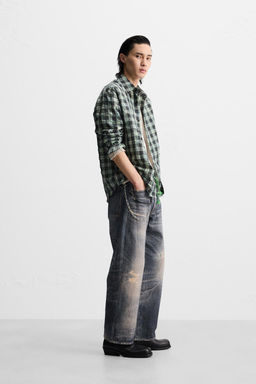 CREASED-EFFECT CHECK SHIRT - Zara фото 4