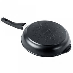 Сковорода с тефлоновым покрытием д24см "Классик", h5,5см, s0,4см, съемная ручка из термостойкого пластика (Россия)