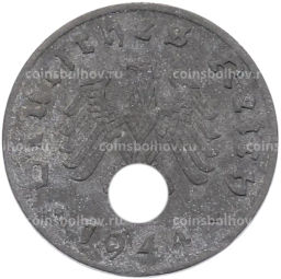 Монета 1 рейхспфенниг 1944 года A Германия