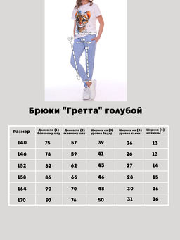 Брюки Гретта голубой - Ладошки фото 6