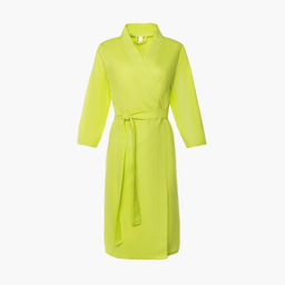 Халат вафельный женский Экономь и Я рукав 3/4, размер 54-56, салатовый, 100% хлопок, 200 г/м²