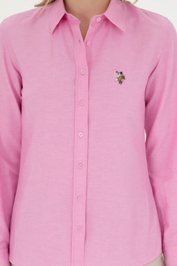 U. S. Polo Assn / Женская розовая базовая рубашка с длинным рукавом - U.s. polo assn фото 13