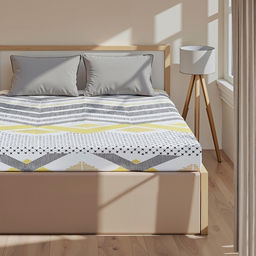 Простыня на резинке Этель Gray geometry 140*200*25, 100% хлопок, бязь, 125г/м2 фото 5