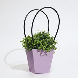 Цена за 10 шт. Сумка для цветов лиловая влагостойкая, 12x12-8 x 8-12.5 см - UPAK LAND фото 2