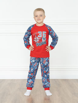 Пижама детская красная принт