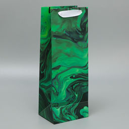 Пакет подарочный ламинированный под бутылку, упаковка, Present for you, 13 x 36 x 10 см