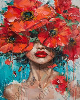 Алмазная мозаика на подрамнике 40х50 Маки / YSG28098 /уп 30/полное заполнение